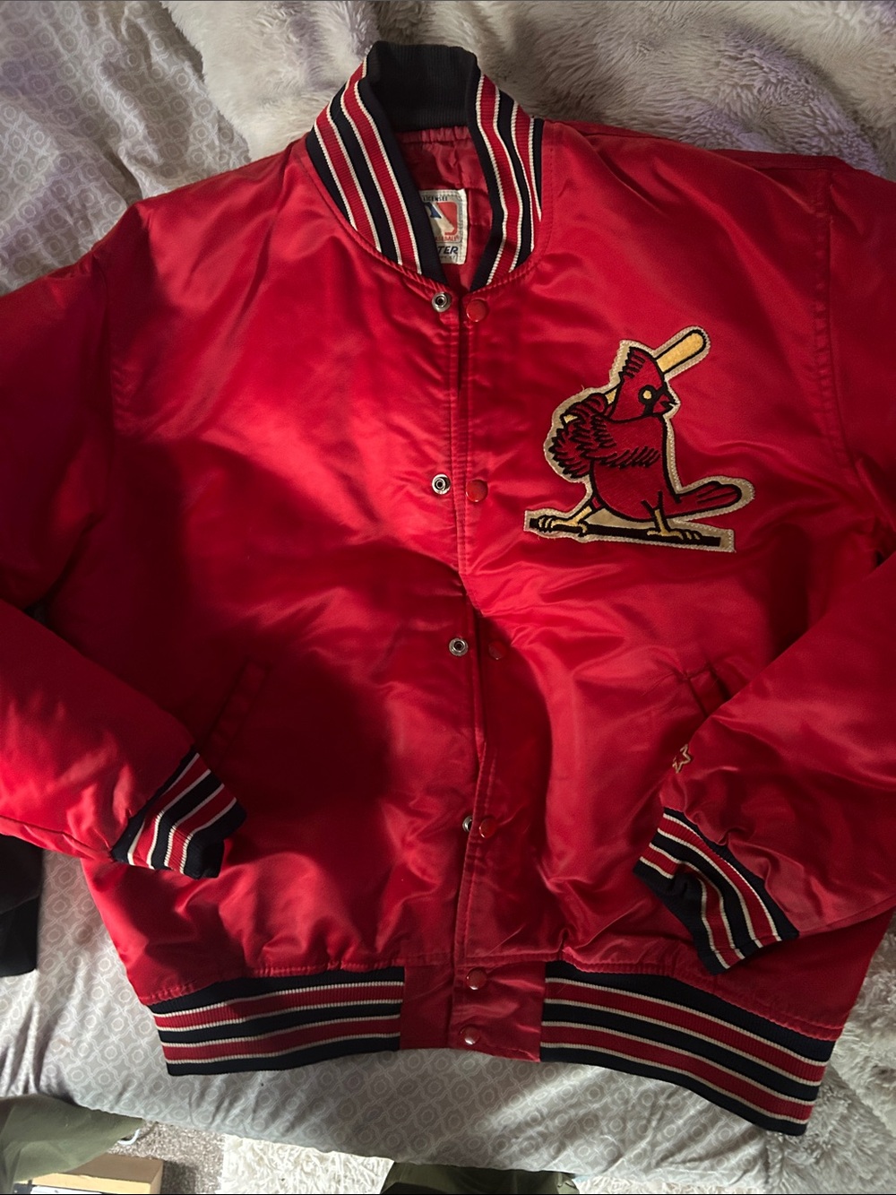 1980s St. Louis Cardinals Red Satin starter Jacket